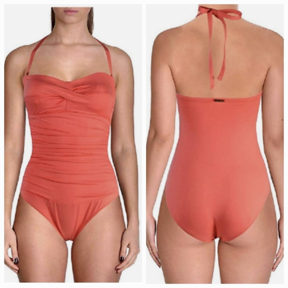Ralph Lauren Other - RALPH LAUREN Beach Club Solid Twist Bandeau One Piece Swimsuit! Size 8.